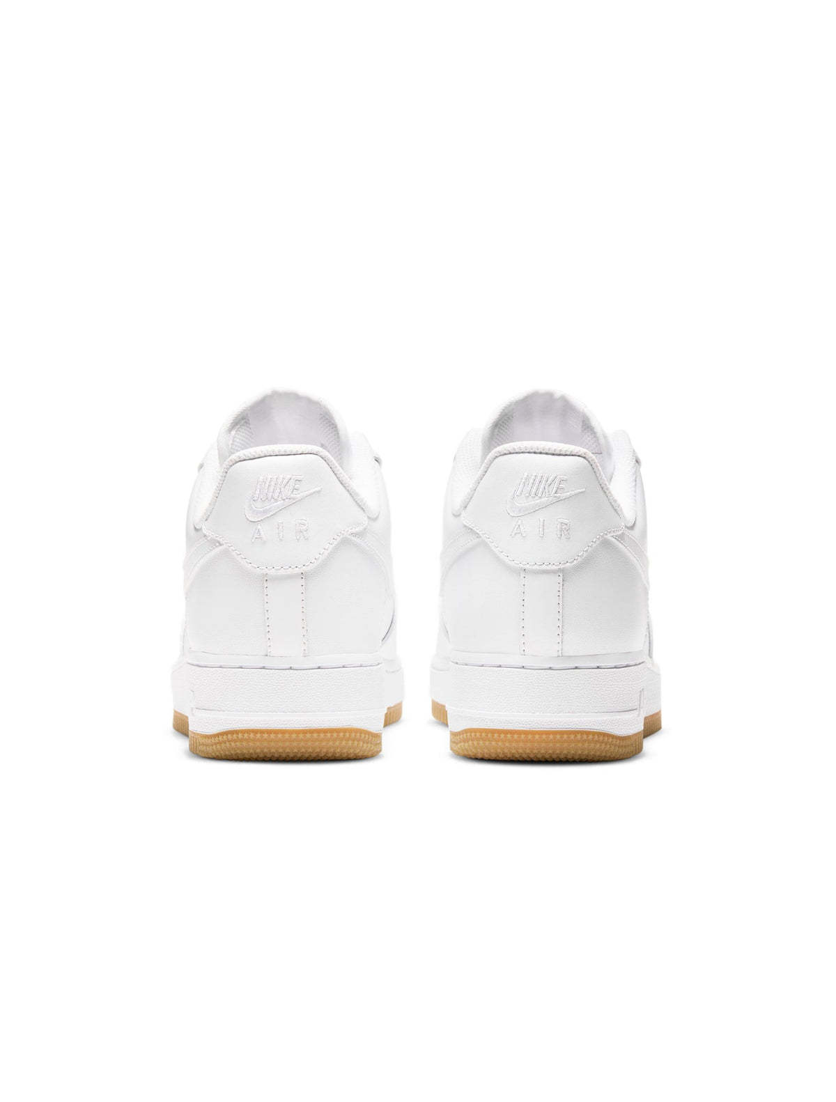 Nike men's Air Force 1 '07 white and gum sneakers, side view