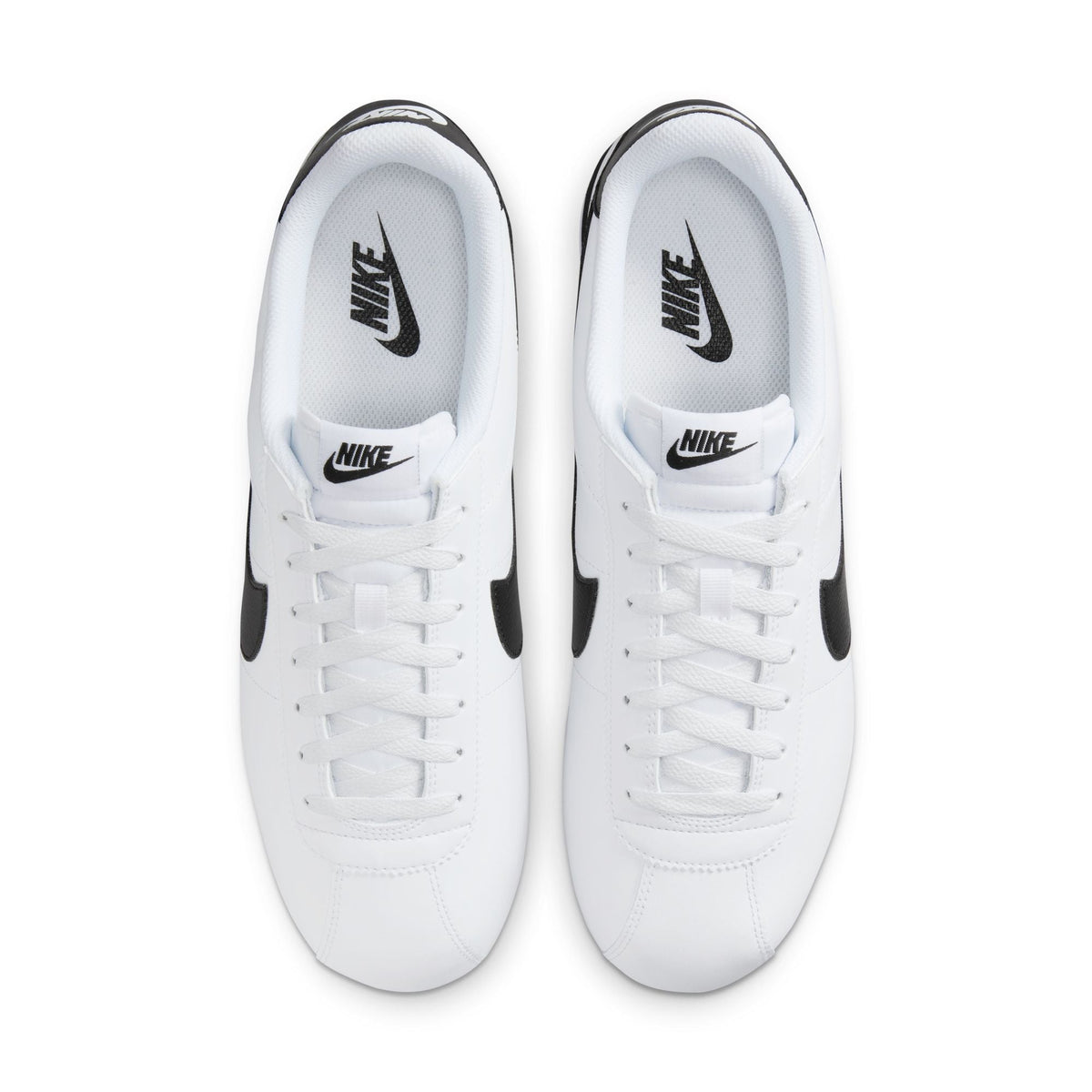 Nike men's Cortez footwear in white and black by Denim Exchange