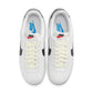 White and black Nike women's Cortez leather sneakers, showcasing classic design and stylish footwear for women.