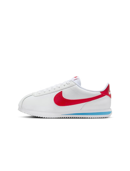 Nike Women's Cortez Leather Forrest Gump sneakers, stylish footwear with classic design, featuring white leather and iconic branding.