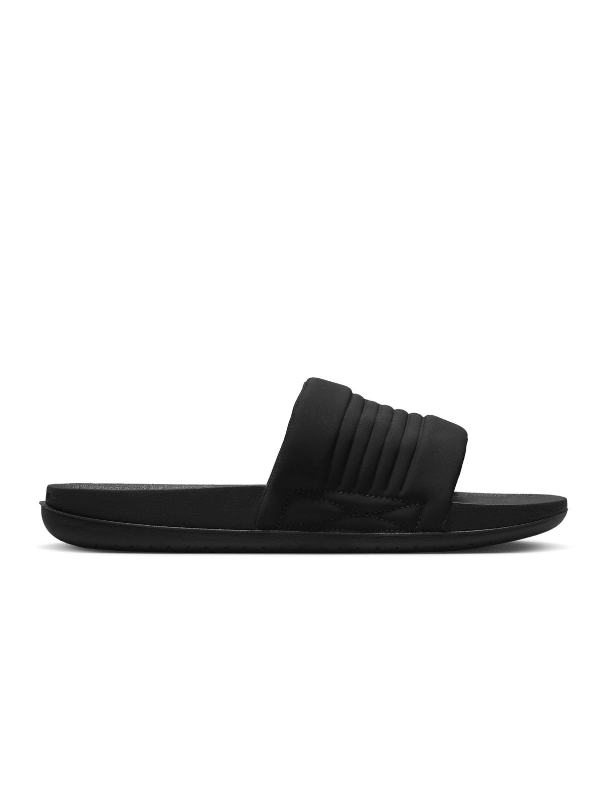 Nike men's Offcourt Adjust slides in black with adjustable strap and cushioned footbed