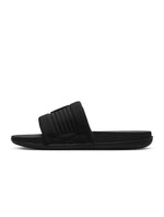 Black Nike Men's Offcourt Adjust slides with cushioned strap and textured footbed