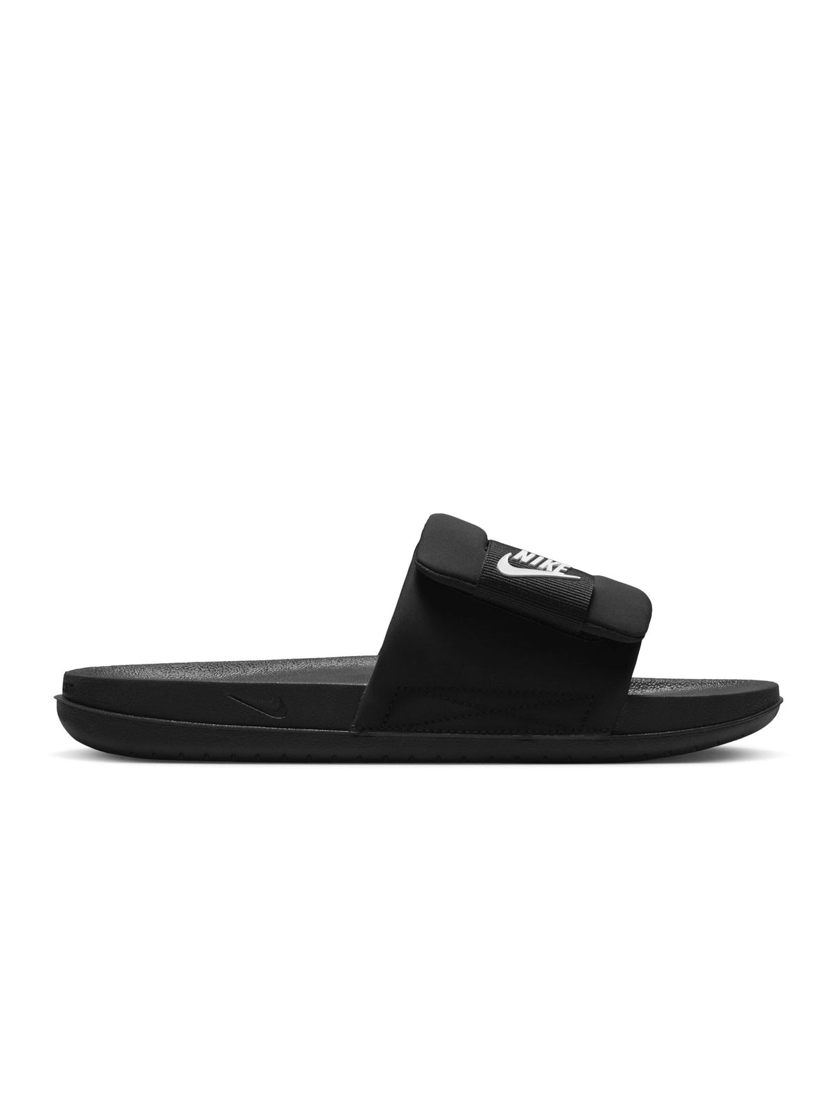 Black Nike men's Offcourt Adjust slides with adjustable strap and cushioned footbed