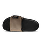 Nike men's Offcourt Adjust Slides in black and khaki, shown from the side.
