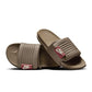 Nike men's Offcourt Adjust slides in Ironstone with cushioned strap and textured sole