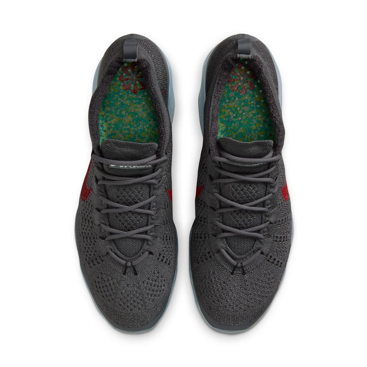 Men's Nike Air Vapormax 2023 Flyknit sneakers in dark grey with Gym Red accents