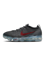 Men's Nike Air Vapormax 2023 Flyknit shoes in dark grey with Gym Red accents