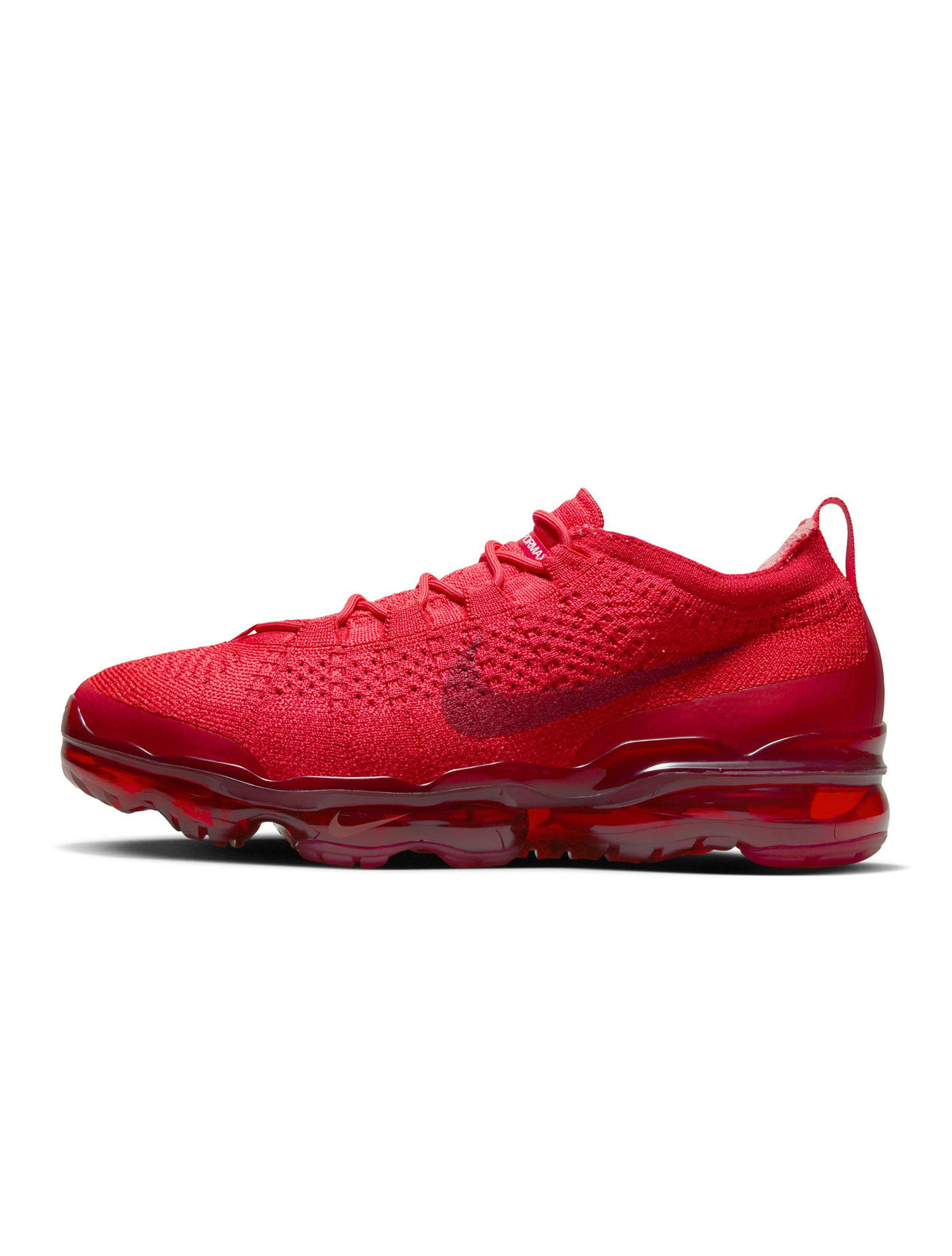 Denim Exchange men's Nike Air VaporMax 2023 Flyknit shoes in Track Red with streamlined knit upper and cushioned sole