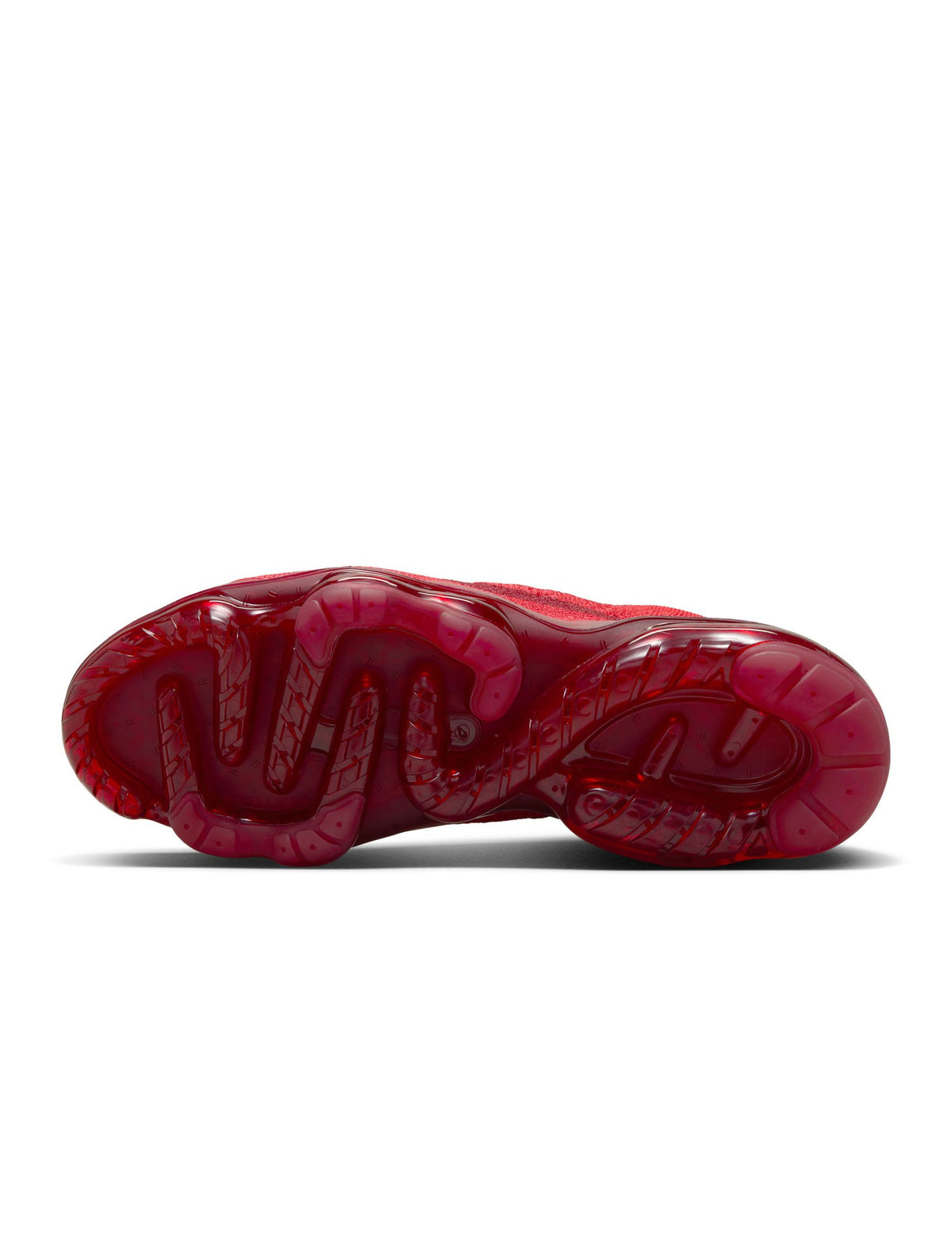 Nike men's Air VaporMax 2023 Flyknit sneakers in Track Red, side view, by Denim Exchange