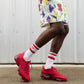 Nike men’s Air VaporMax 2023 Flyknit sneakers in Track Red