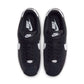Black and white Nike Women's Cortez sneakers featuring classic design and clean style, shown on a plain background.
