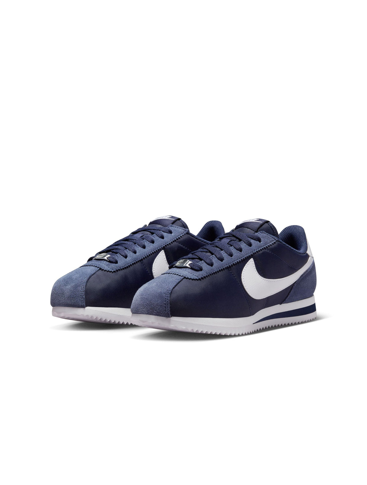 Nike Womens Cortez in Midnight Navy, stylish women's footwear with classic design and navy blue accents.