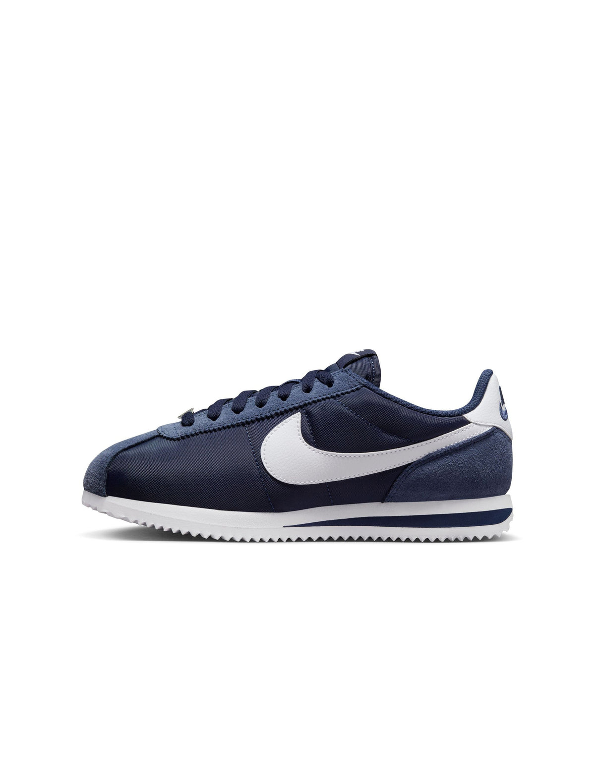 Nike women's Cortez sneakers in Midnight Navy, showcasing classic design and navy blue color, perfect for casual wear.