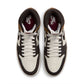 Men's Air Jordan 1 Retro High Love Letter sneakers in vibrant red and white leather, featuring classic high-top design.