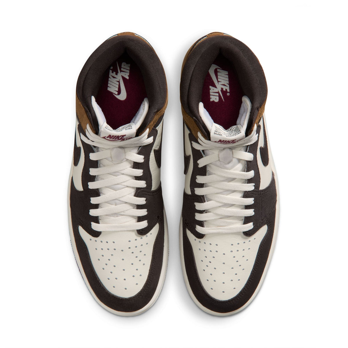 Men's Air Jordan 1 Retro High Love Letter sneakers in vibrant red and white leather, featuring classic high-top design.