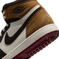 Men's Air Jordan 1 Retro High Love Letter sneakers in red and white leather, showcasing Nike branding and stylish high-top design.