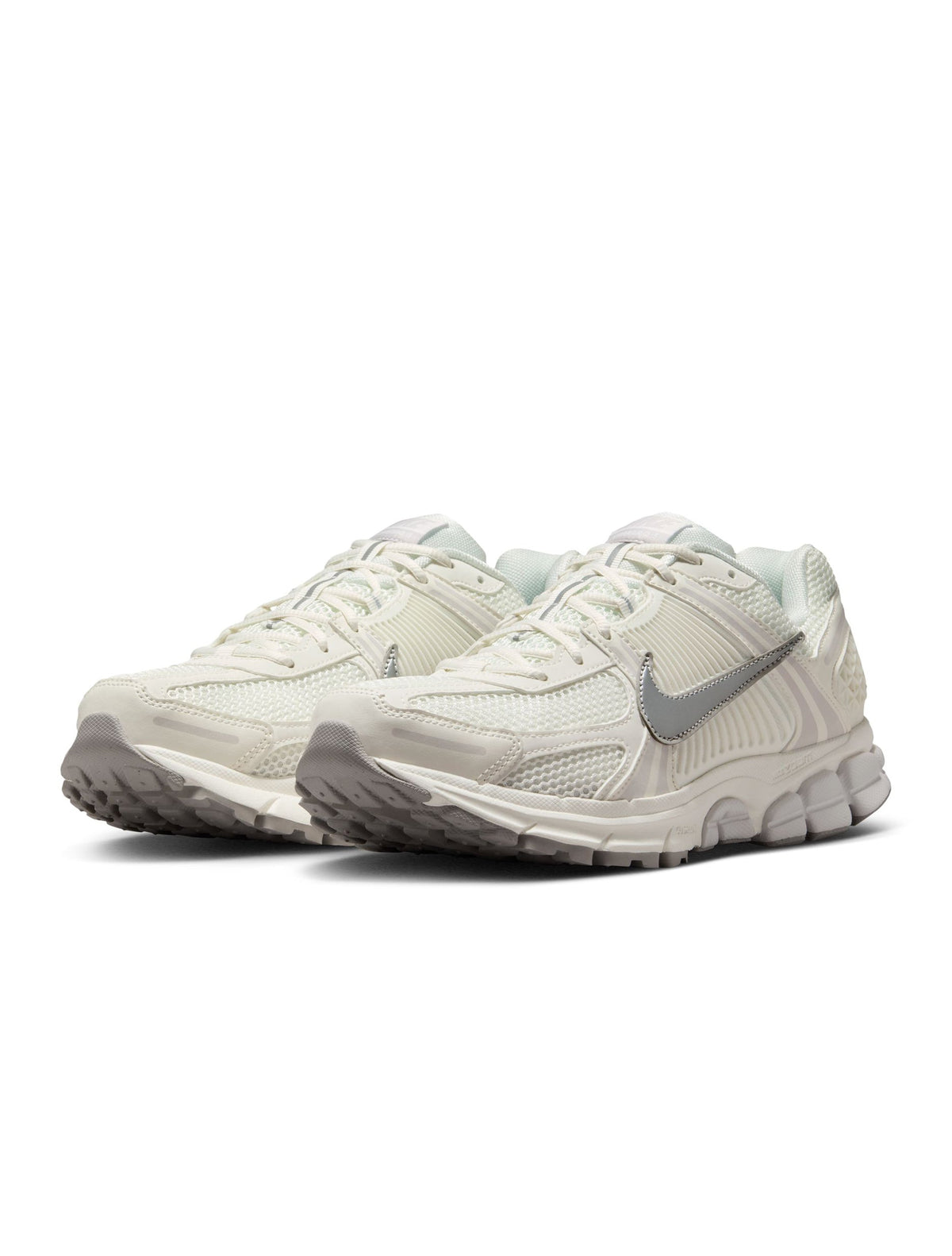 Nike Men's Zoom Vomero 5 sneakers in Sail, side view with layered panels and mesh detailing