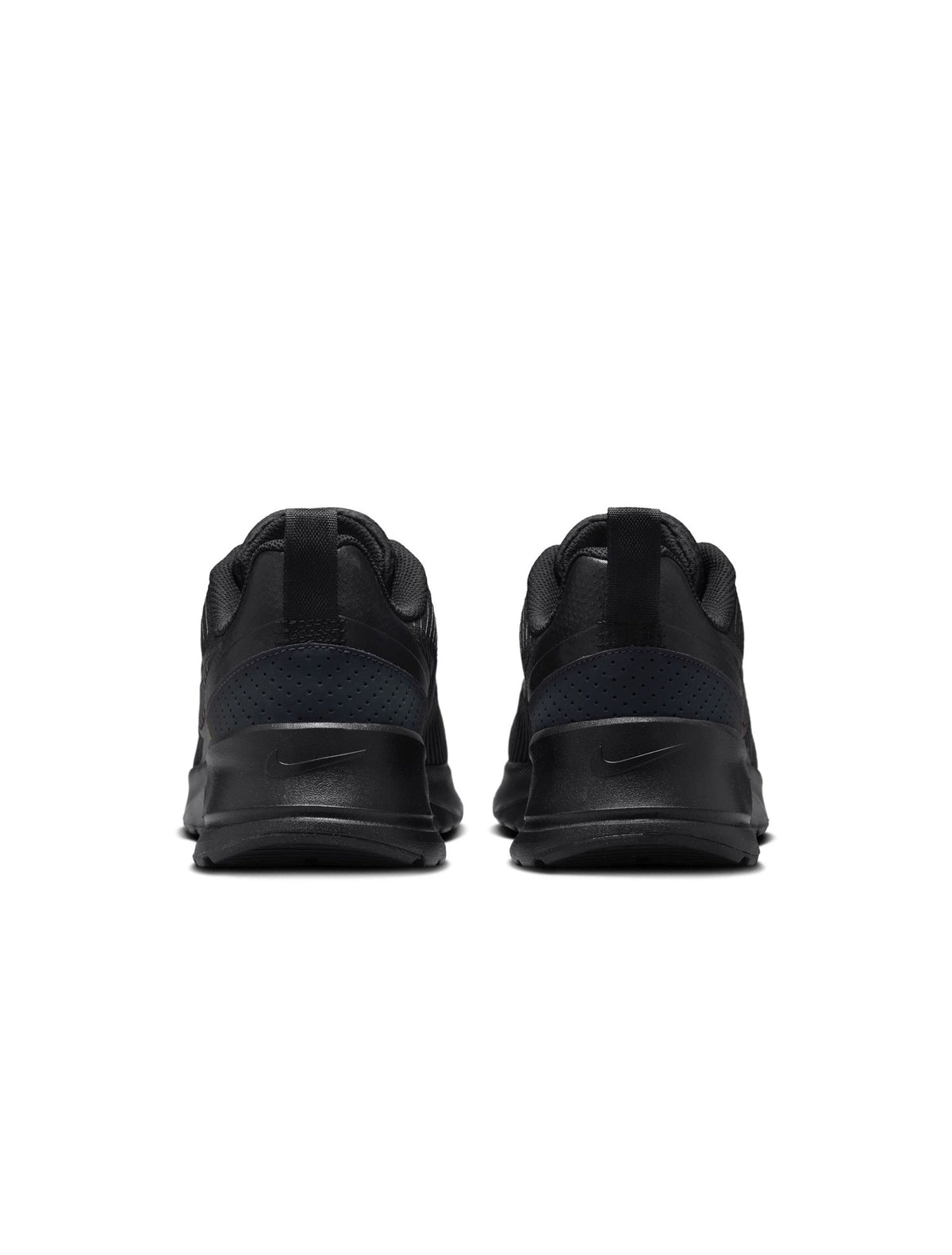 Nike men's Air Max Nuaxis sneakers in black, featuring a sleek design and visible Air Max cushioning for comfortable style.