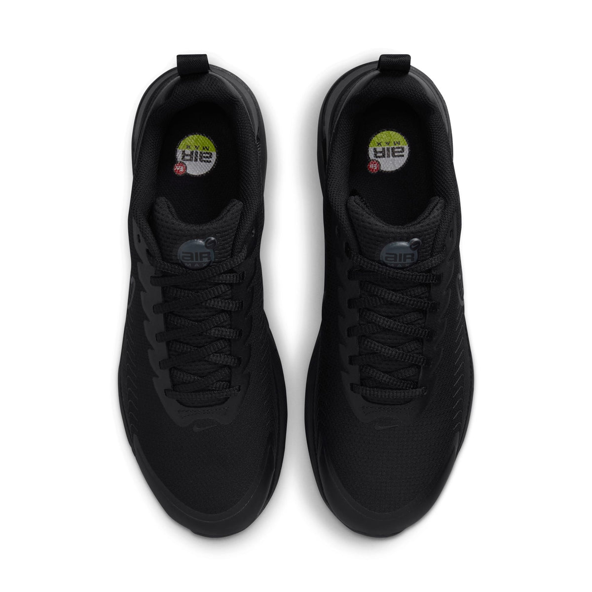 Nike Mens Air Max Nuaxis black athletic shoes with sleek design and breathable mesh upper for comfortable everyday wear.
