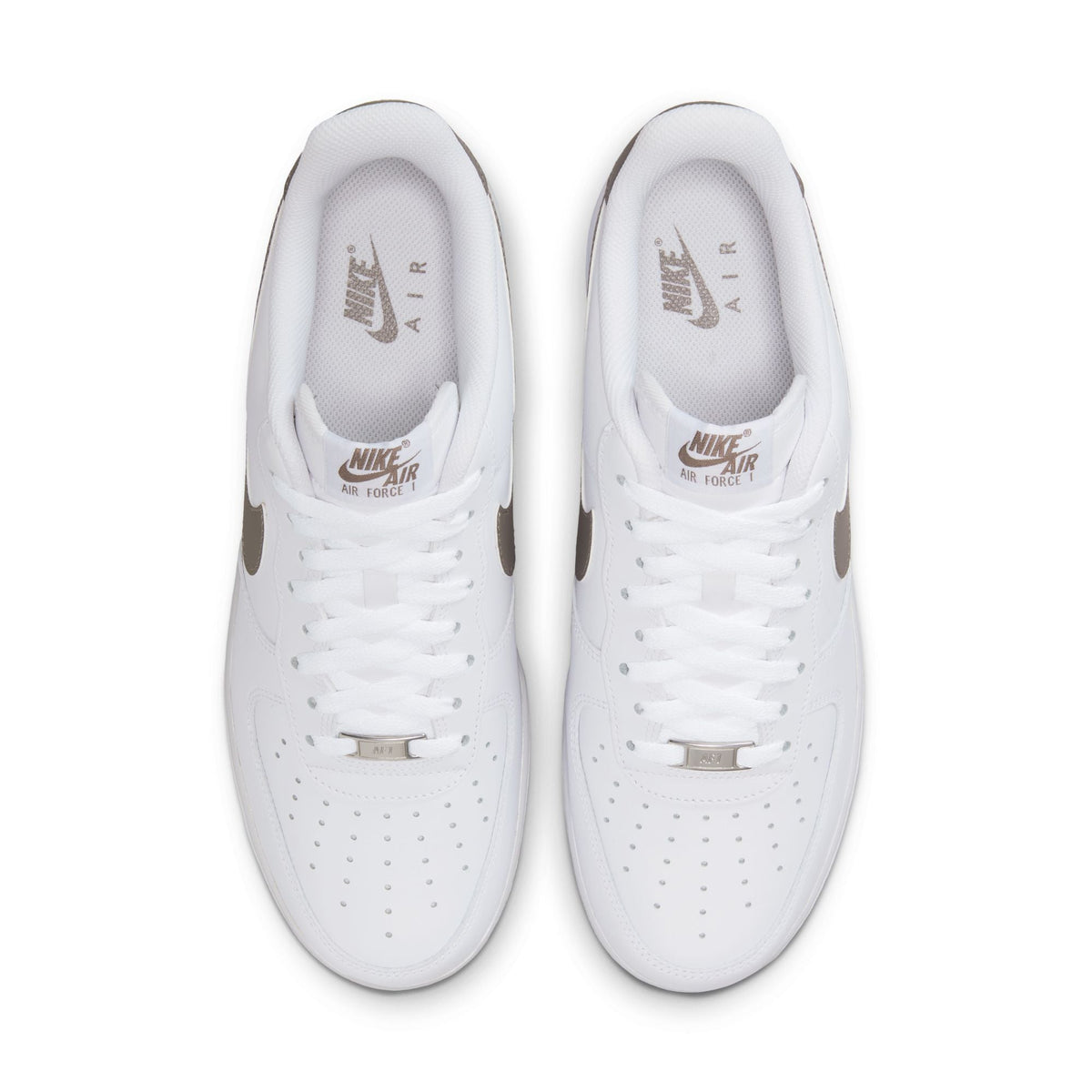 Nike men's Air Force 1 '07 footwear in white and cave stone leather sneakers