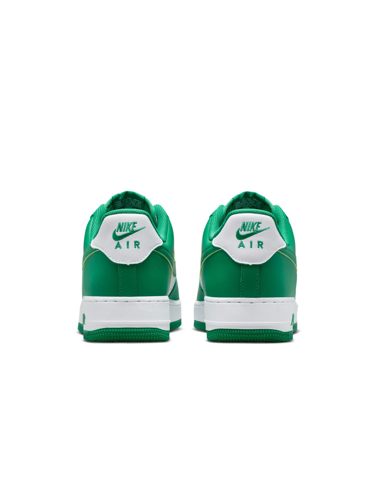 Nike men's Air Force 1 '07 sneakers in white and Malachite green with classic low-top design