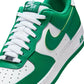 Nike men's Air Force 1 '07 white and Malachite sneakers, side view
