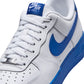 Nike Men's Air Force 1 '07 white and royal blue sneakers, side view