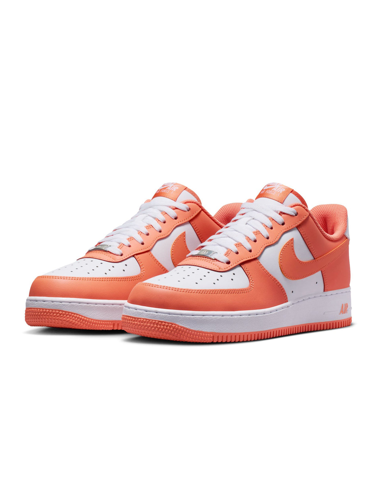 Nike Men's Air Force 1 '07 Orange Frost sneakers, stylish footwear with orange accents, displayed on clean background.