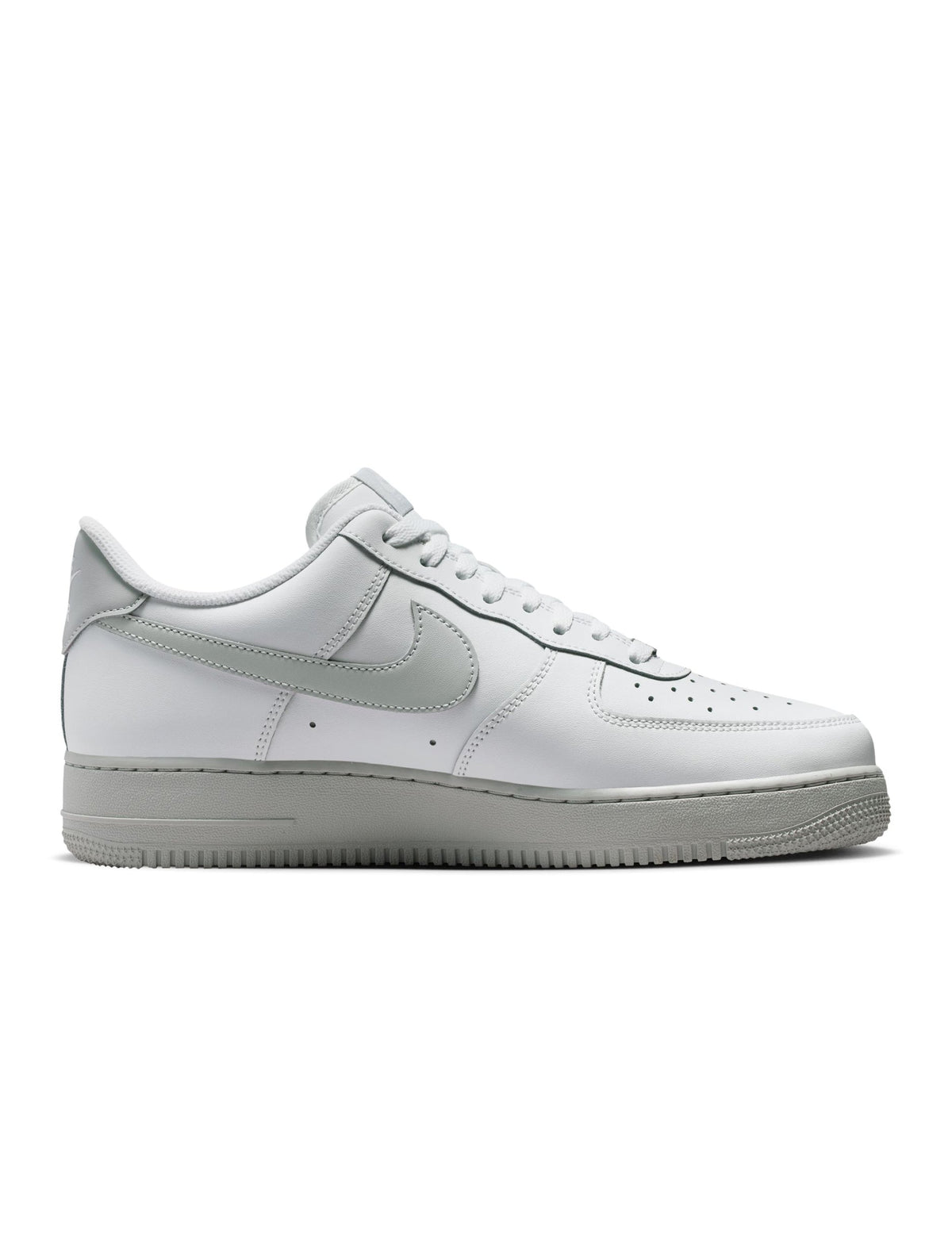 Nike Men's Air Force 1 '07 Summit White sneakers, side view from Denim Exchange