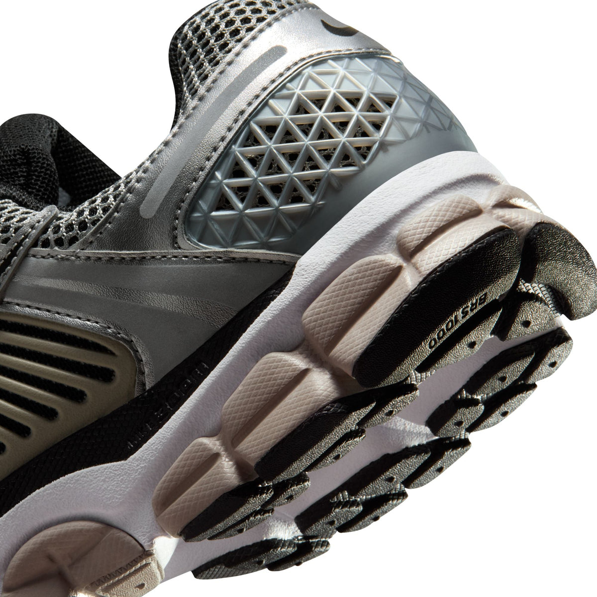 Nike Zoom Vomero 5 men's sneakers in metallic silver, side view