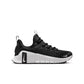 Nike Women's Free Metcon 6 athletic shoes in black and white, showcasing lightweight design and sporty style.