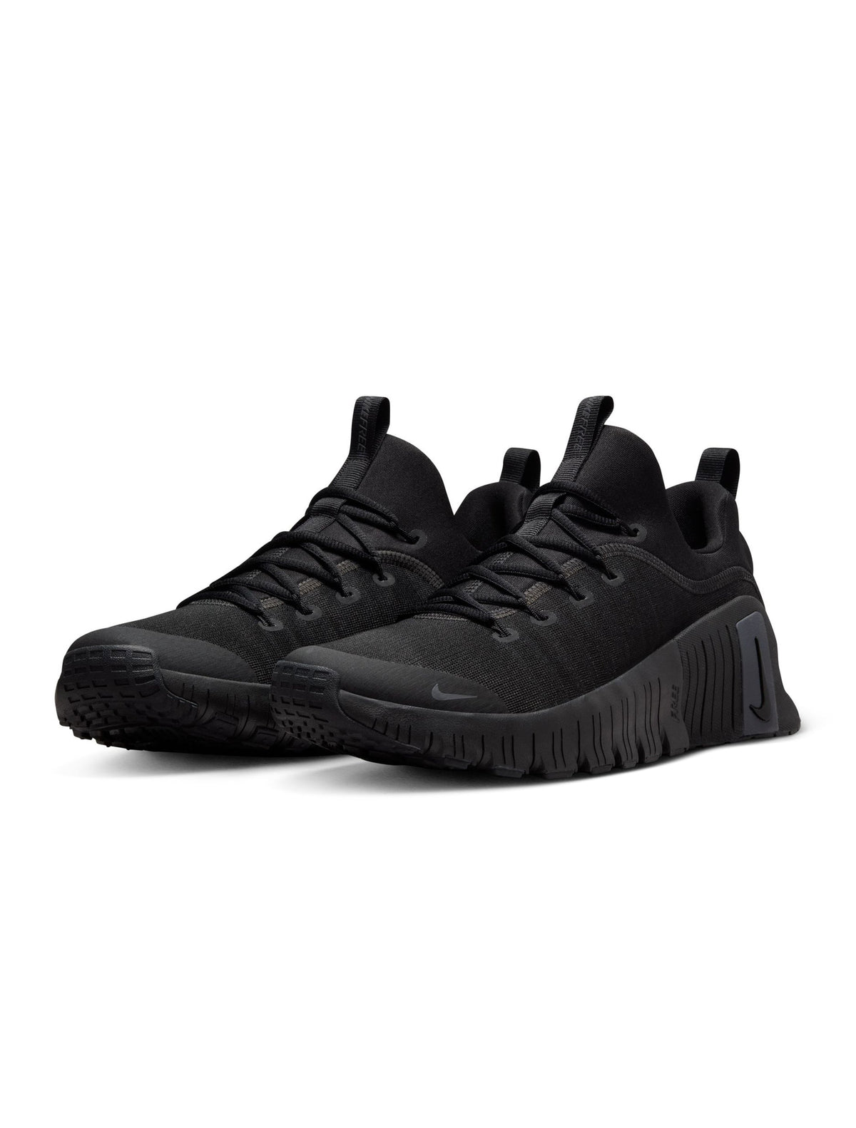 Men's Nike Free Metcon 6 footwear in black and anthracite, side view