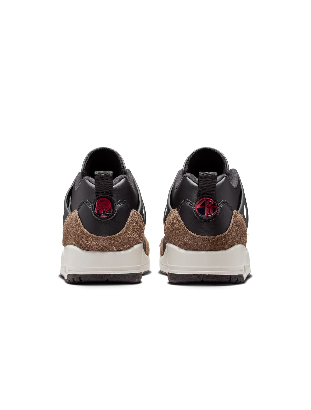 Men's Air Jordan Spizike Low sneakers in black and university red, showcasing a stylish athletic footwear design.
