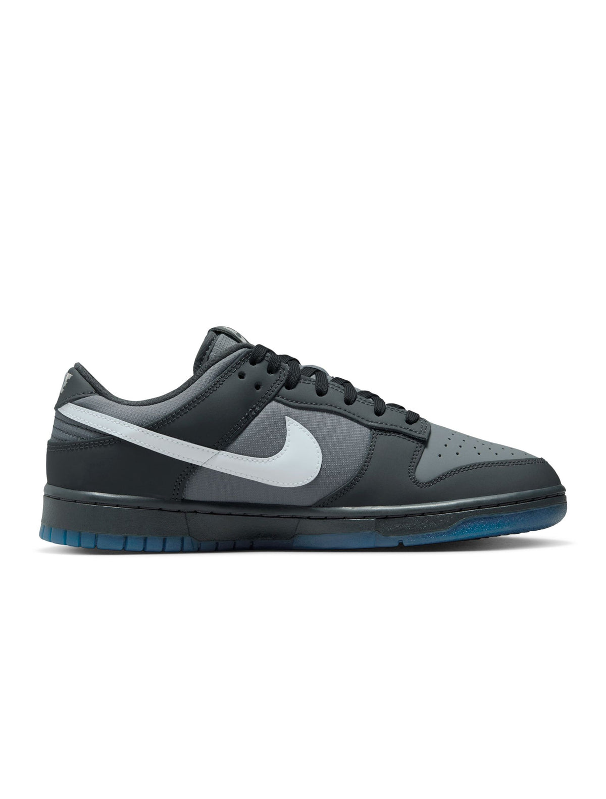 Nike Mens Dunk Low in Pure Platinum, stylish men's footwear with a sleek silver design and white accents.
