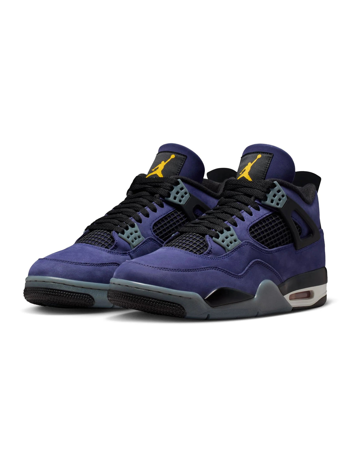 Air Jordan Men's 4 Retro Lakers footwear by Denim Exchange in purple and gold tones