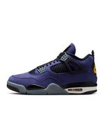 Denim Exchange Air Jordan Men's 4 Retro Lakers footwear in purple and gold sneakers