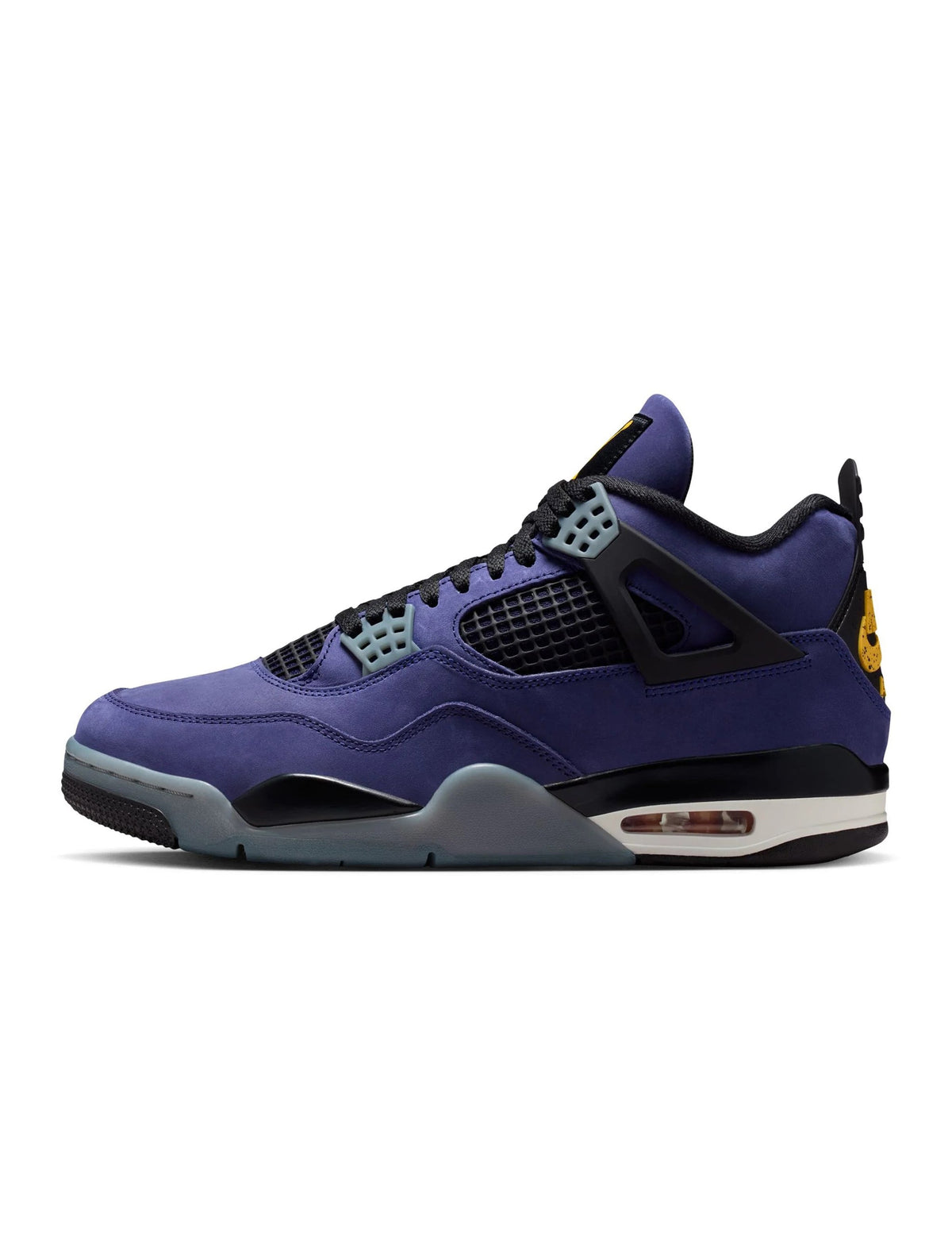 Denim Exchange Air Jordan Men's 4 Retro Lakers footwear in purple and gold sneakers