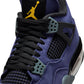 Air Jordan Men's 4 Retro Lakers footwear by Denim Exchange in purple and gold colorway