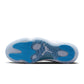 Men's Air Jordan 11 Retro Low University Blue sneakers featuring a sleek blue and white design, stylish men's footwear by Denim Exchange.