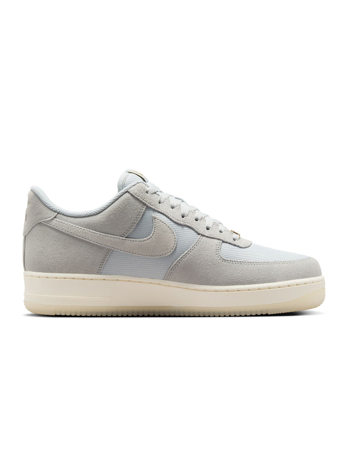 Nike men's Air Force 1 '07 LV8 sneakers in light smoke grey, side view