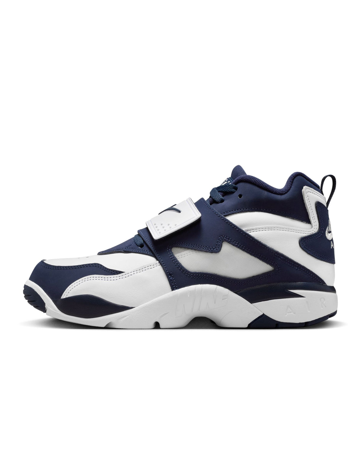 Nike men's Air Diamond Turf Cowboys footwear featuring white and navy sneakers with Nike logo and durable athletic design.