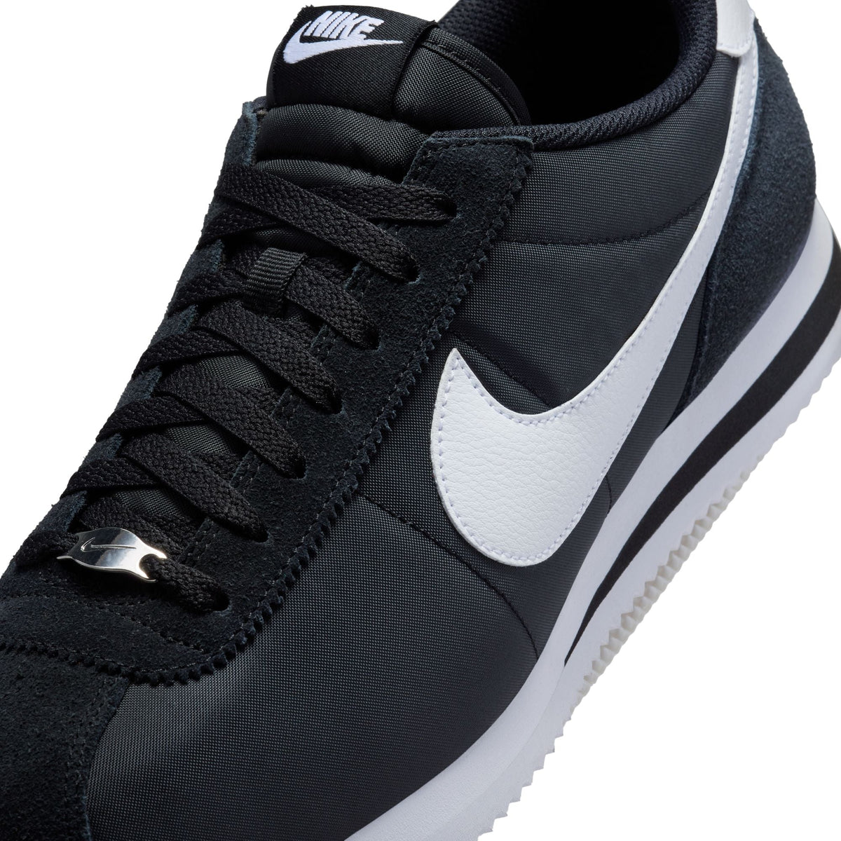 Nike Men's Cortez TXT black and white men's footwear sneakers with low-top design, by Denim Exchange