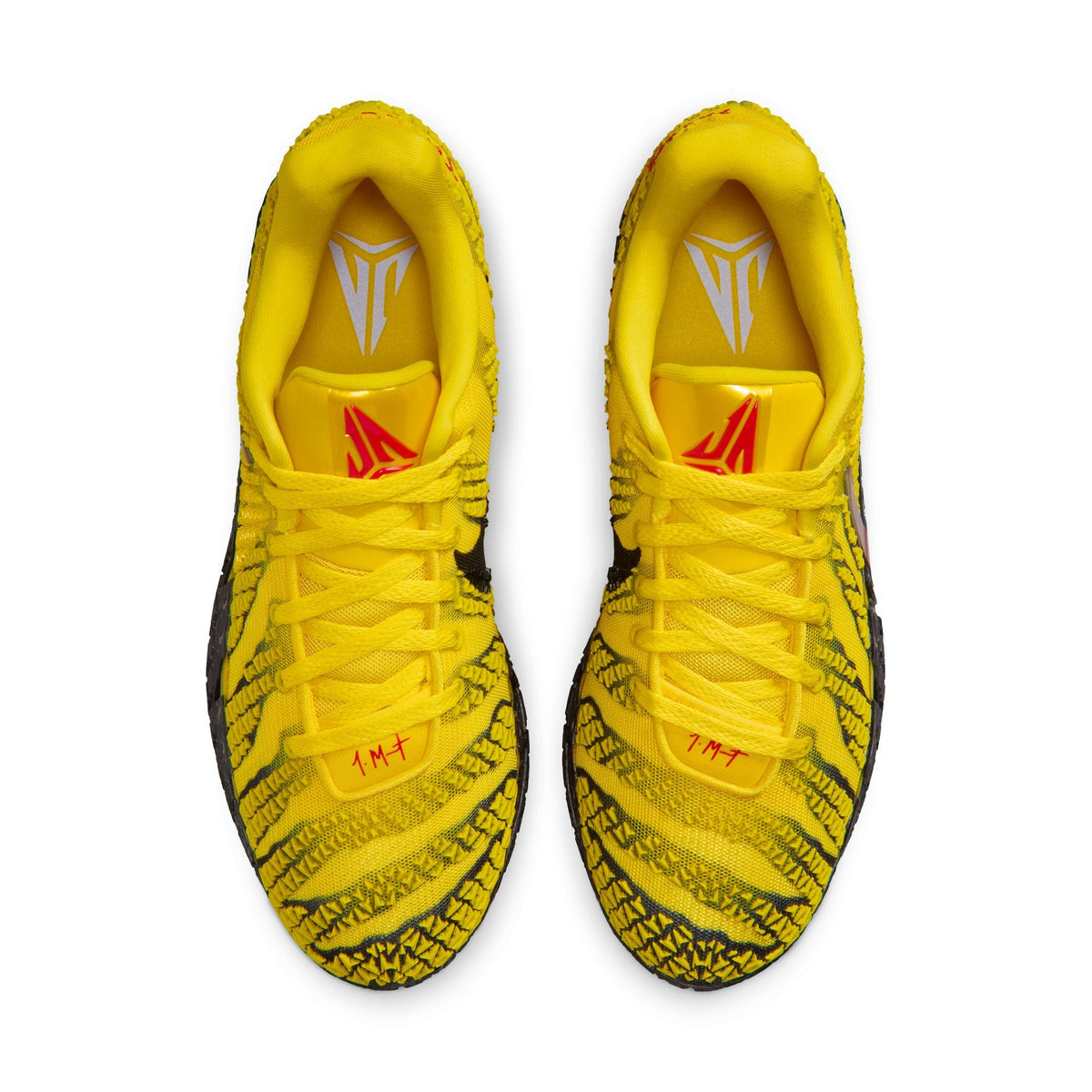 Nike men's Ja 3 “Let Me Be Ja” footwear in yellow, black, and blue with patterned upper