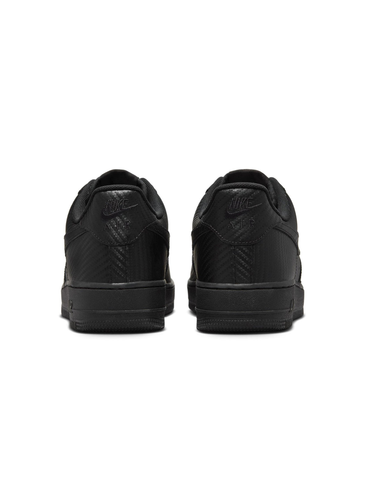Nike Men's Air Force 1 '07 black carbon fiber sneakers – side view 马会