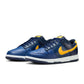 Nike Mens Dunk Low Retro Blue Legend sneakers in navy and white leather with white laces, showcasing classic athletic style.
