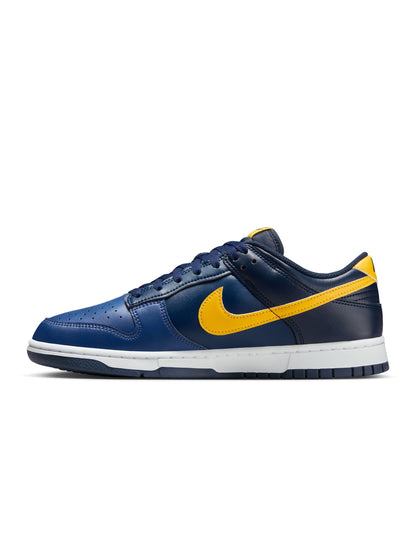 Nike men's Dunk Low Retro Blue Legend footwear with white and blue colorway, featuring a classic low-top design.