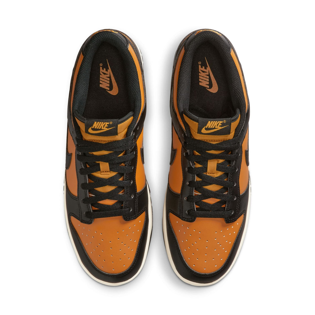 Nike men's Dunk Low Retro sneakers in Desert Ochre with low-top design and classic color-blocked detailing