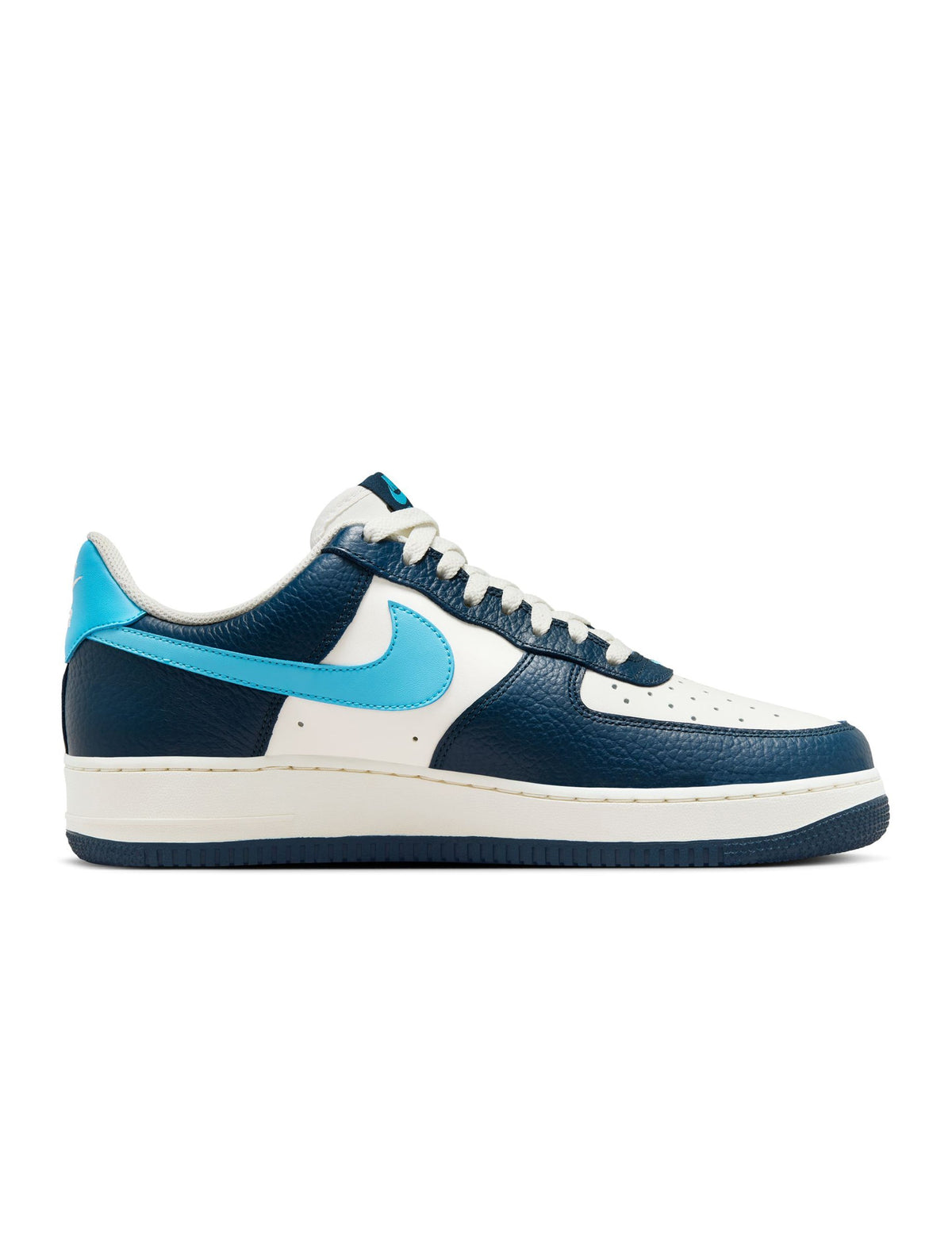 Nike men's Air Force 1 '07 sneakers in Armory Navy and Baltic Blue, side view