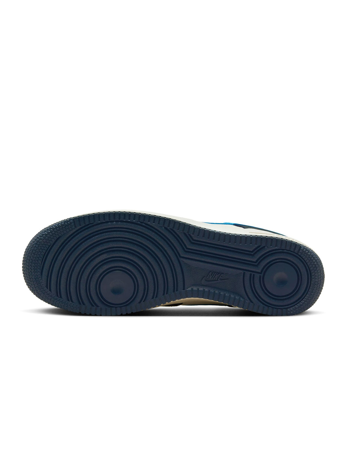 Nike men's Air Force 1 '07 sneakers in Armory Navy and Baltic Blue, side view
