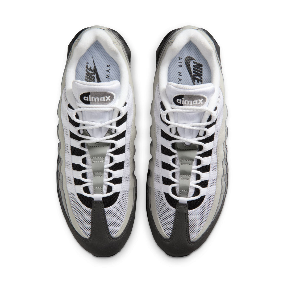Nike men's Air Max 95 OG sneakers in black and medium ash